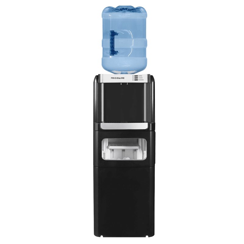 Frigidaire 3-in-1 Water Cooler Dispenser with Built-in Ice Maker – Hot & Cold, 5 Gallon, Black