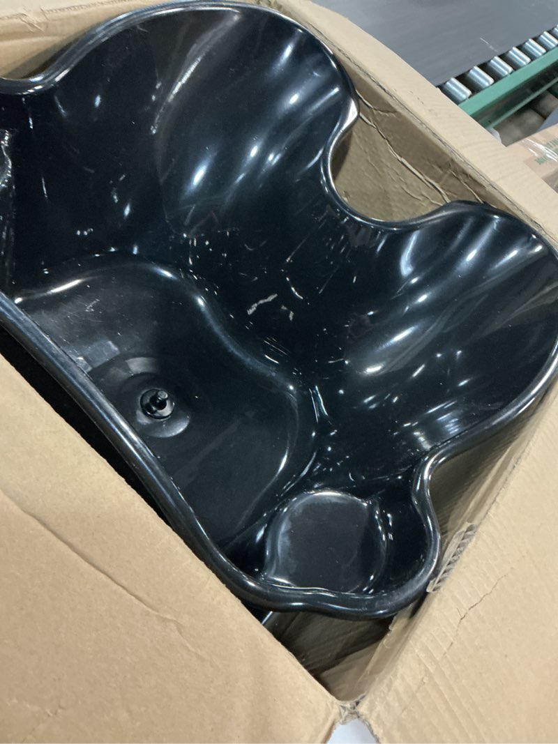 Condition photo showing Good Condition for hairwashing sink – engineerd for comfort,salon,barber and beauty studios .built with durability,ergonomics and modren aesthetics in mind. adjustable (92–130cm) heavy duty stand and basin.