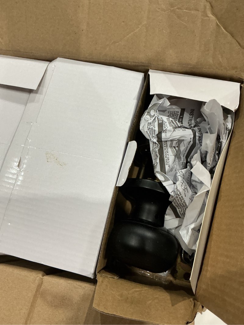 Condition photo showing Good Condition for plustool 8 pack matte black door knobs, privacy door knob with lock, interior doorknobs with round ball, keyless door lockset for bedrooms bathrooms