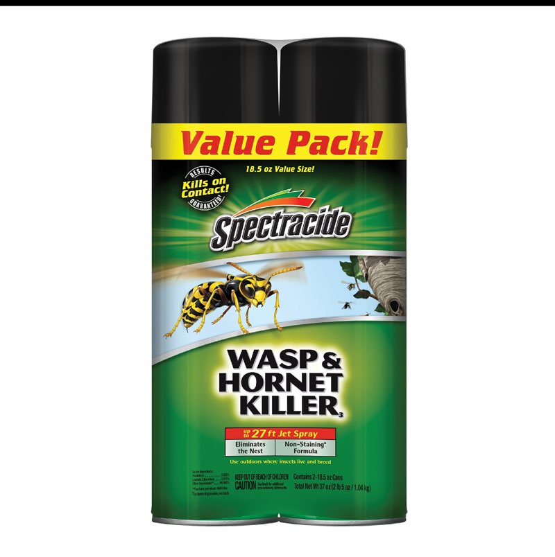 Spectracide Insects, Wasp & Hornet Killer, 18.5 Ounces, 2 Pack