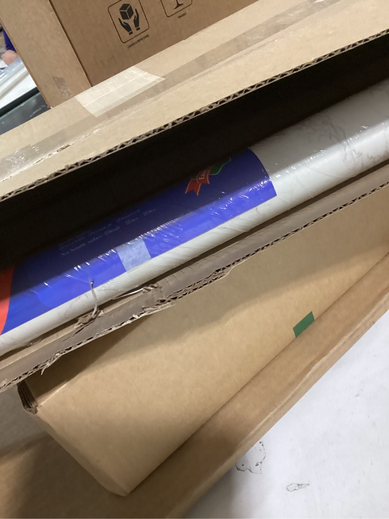 Condition photo showing New/Like New for FunStick 36" x 200" Matte Marble Countertop Contact Paper White Grey Mable Wallpaper Peel and Stick Countertops for Kitchen Waterproof Removable Self Adhesive Wall Paper for Bathroom Table Furniture