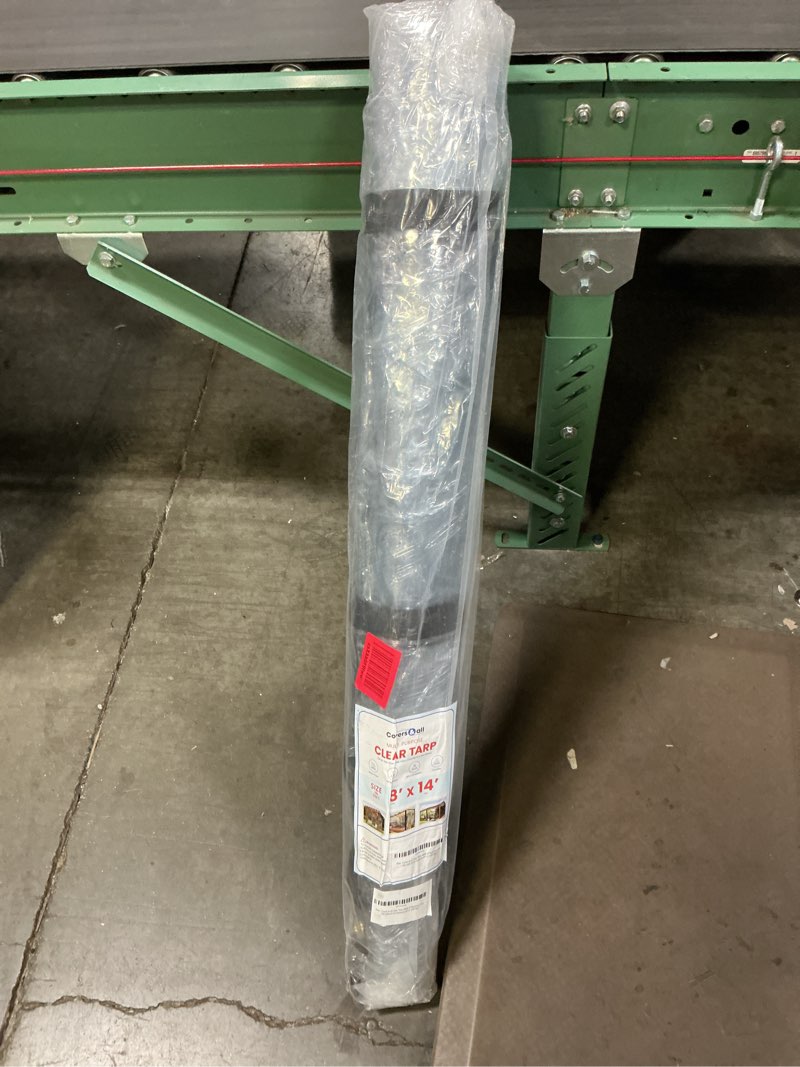 Condition photo showing New/Like New for covers & all clear tarps made of waterproof & tear resistant vinyl coated pvc material, 18 oz, 560 gsm 20 mil tarpaulin (8'h x 14'w feet)