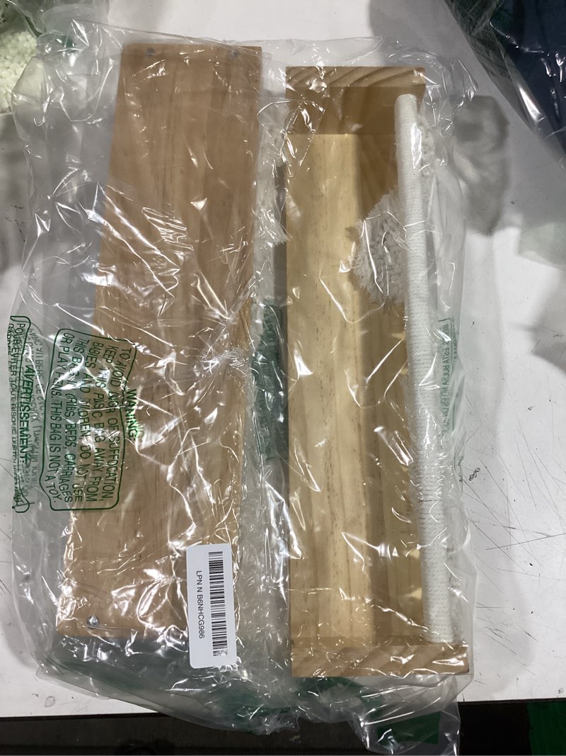 Condition photo showing Good Condition for mkono macrame floating shelves boho wall decor set of 2 natural wood hanging storage shelf for bedroom bathroom living room nursery dorm room, display shelving for hanging plants photos
