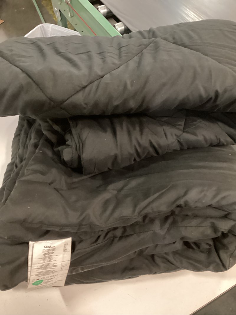 Condition photo showing As Is for CozyLux Queen Comforter Set Black - Bed in a Bag Queen Size 7 Pieces, Luxury Soft Bed Set for All Seasons, Bedding Set with Down Alternative Comforter, Sheets, Pillowcases & Shams Black Queen