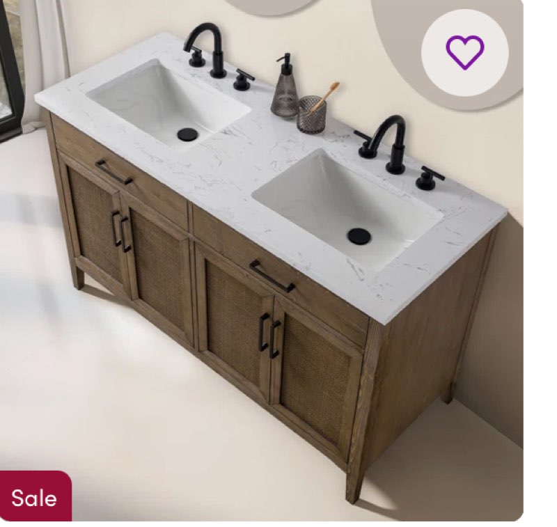 Sebastiano 54 Double Bathroom Vanity With Top