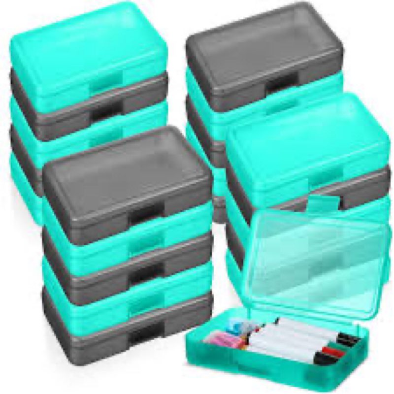 Zhehao 20pcs Plastic Pencil Box Clear Pencil Case for Kids Multi Purpose Pencil Box Colorful Hard Plastic Pencil Box Office Supplies Storage Organizer Box Brush Painting Pencils Storage Box, 5 Colors Multicolored,Transparent