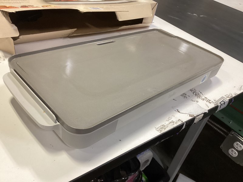 Condition photo showing As Is for bella 10\" x 20\" Electric Griddle with EverGood™ Ceramic Nonstick Coating, Removable Temperature Probe