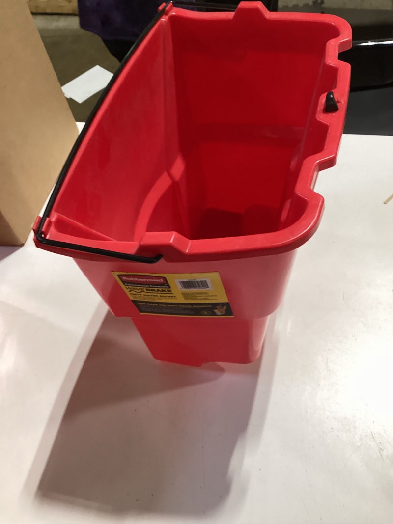 Condition photo showing As Is for wringer bucket red 18qt