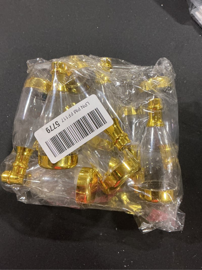 Condition photo showing Good Condition for Kate Aspen 18187GD Metallic Champagne Bottle Container (Set of 12) DIY Favor, One Size, Clear, Gold