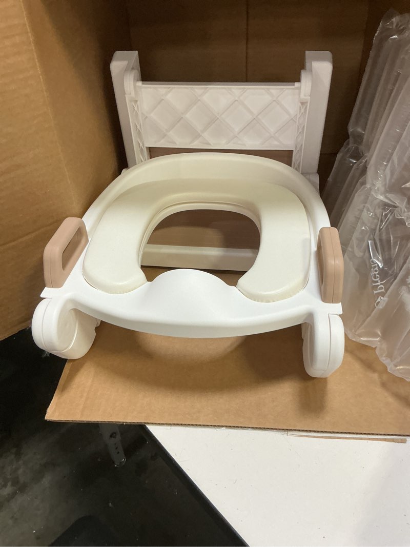 Condition photo showing item condition for Primlect Potty Training Seat, Easy Assembly Toddler Toilet Seat , 2 in 1 Potty Training Toilet, Splash Guard Anti-Slip Pad Step Stool for Boys Girls (M-Brown)