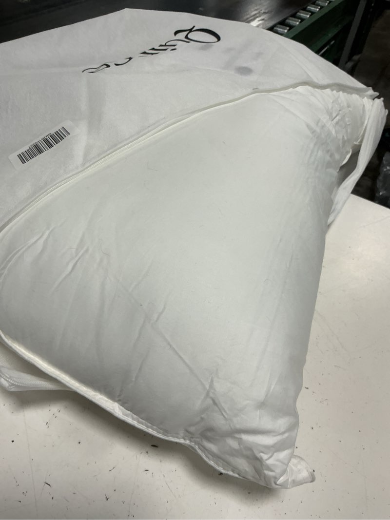 Condition photo showing As Is for premium down alternative pillow, king, firm