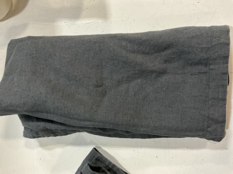 Condition photo showing As Is for quince european linen euro sham, euro, charcoal ( 26”*26” inch)