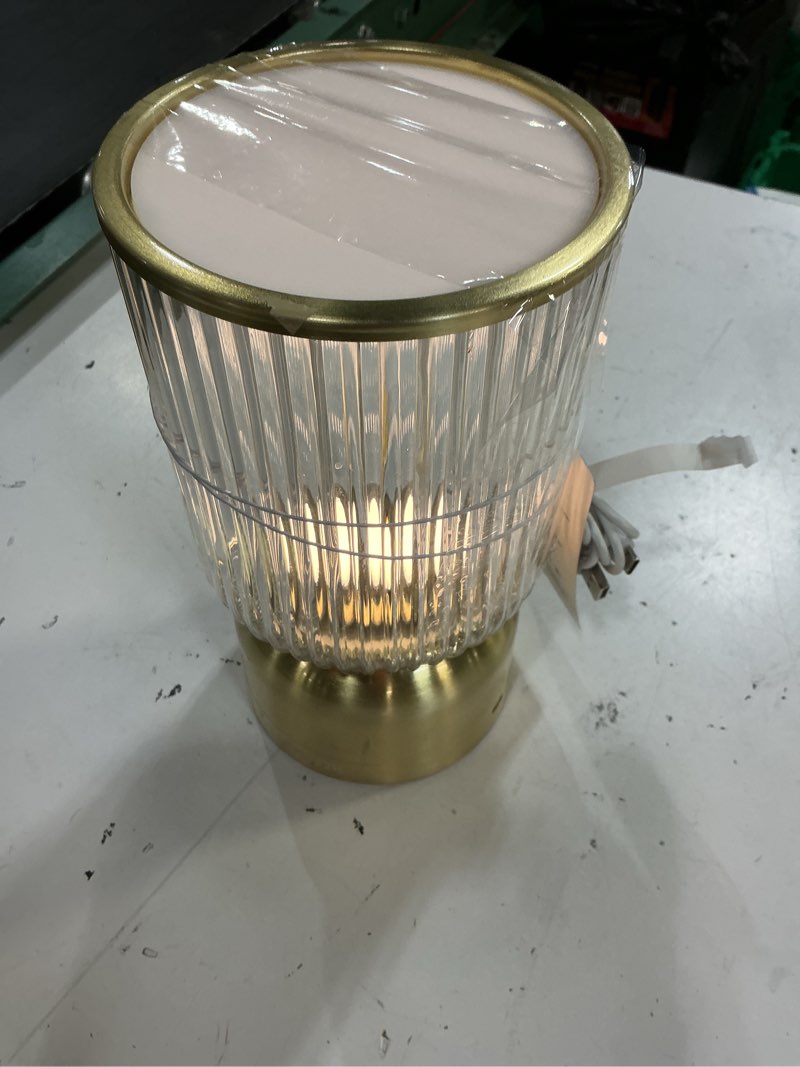 Condition photo showing Good Condition for better homes & gardens 9 inch height glass uplight, touch switch, usb-c charging cable included