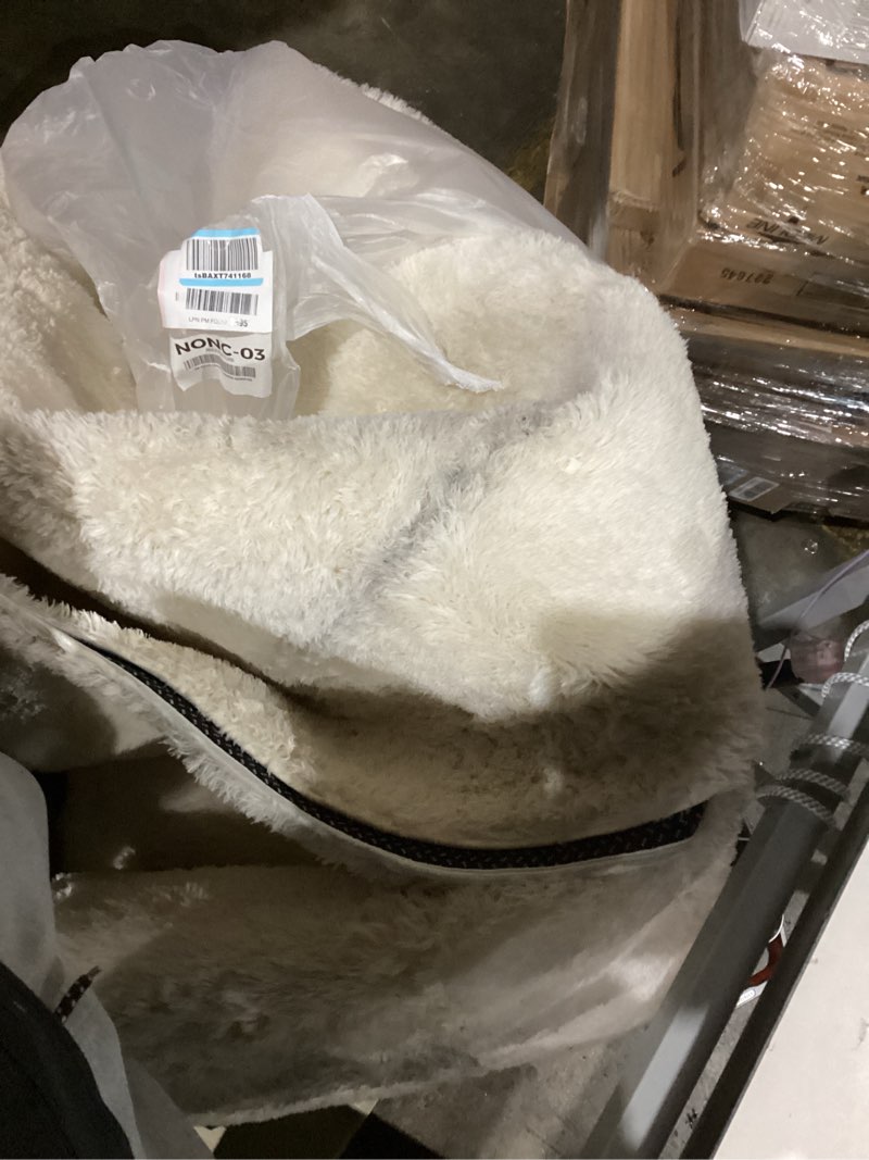 Condition photo showing As Is for Ophanie Area Rugs 9x12 Living Room, Large Ivory Bedroom Carpet, Big Shag Indoor Thick Soft Nursery Rug, Fluffy Carpets for Boy and Girls Room Dorm Home Decor Aesthetic 2- Ivory Rectangular 9' x 12' (Rectangular)