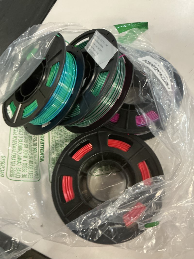 Condition photo showing Good Condition for yousu silk dual color pla filament 3d filament coextrusion pla multicolor pla filament 1.75mm (± 0.03 mm) compatible with most of 3d printer, 250g*4 color pack 5-blue green/red gold/rose red blue/purple green