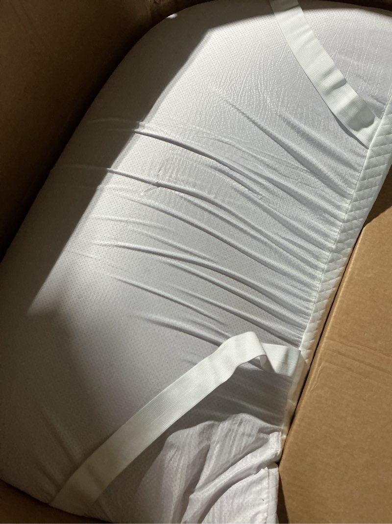 Condition photo showing As Is for sinweek 3 inch gel memory foam mattress topper twin size, ventilated high density pad for back pain, bed topper with removable soft cover, certipur-us certified… twin 3 inch (white cover)