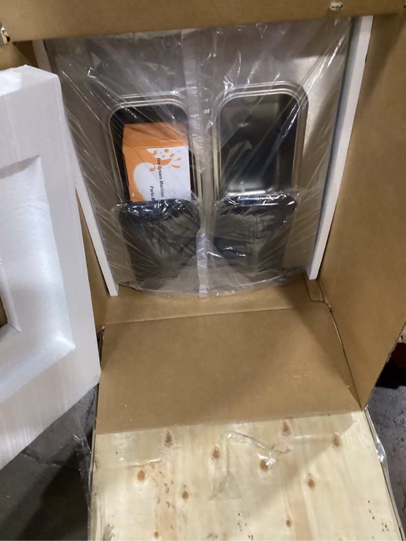 Condition photo showing New/Like New for VEVOR Commercial Ice Cream Maker, 22-30L/H Yield, 2200W Countertop Soft Serve Machine with 2x6L Hopper 2L Cylinder LCD Panel Puffing Shortage Alarm, Frozen Yogurt Maker for Restaurant Snack Bar, Silve Countertop 3 Flavors Upgraded Model
