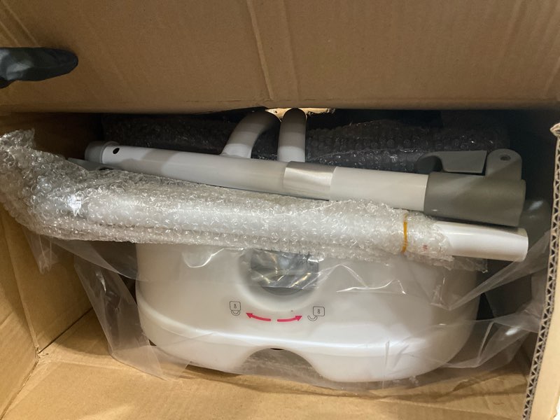 Condition photo showing As Is for Raised Toilet Seat with Handles for Elderly - Toilet Seat Risers for Seniors with Adjustable Padded Arms - Elevated Toilet Safety Seat for Standard or Elongated Commode
