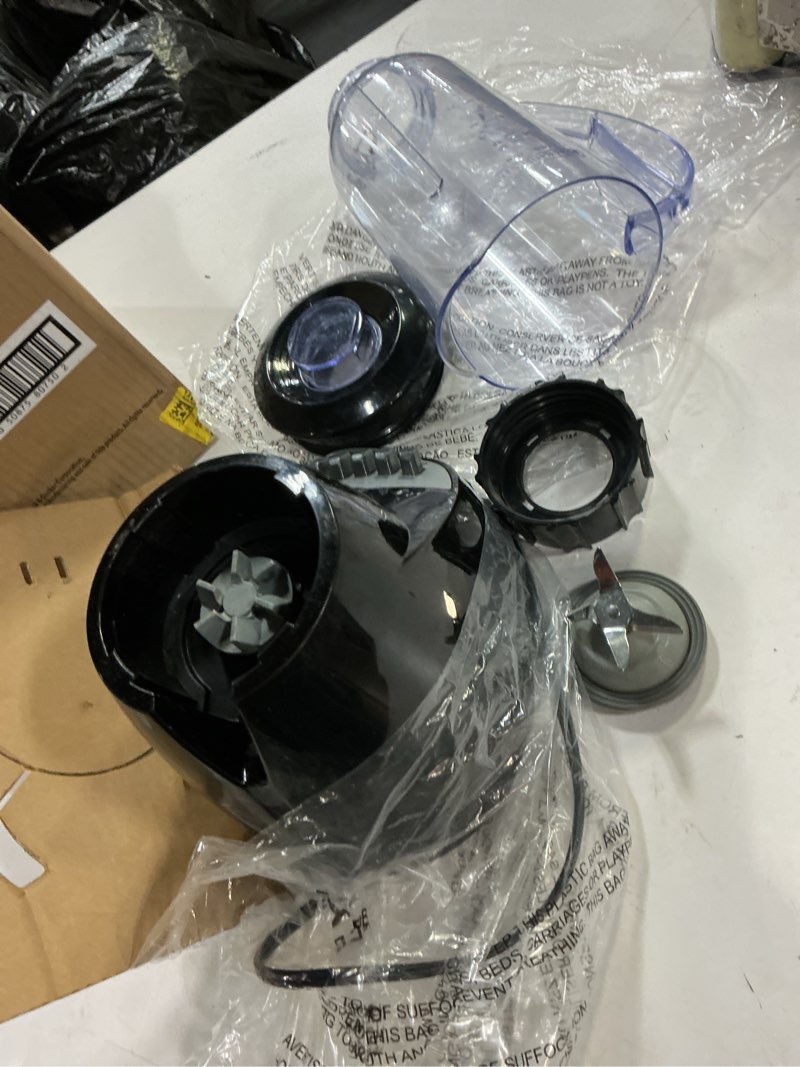 Condition photo showing As Is for black+decker crush master blender, 10-speeds with stainless steel blades, black, bl2010bp plastic