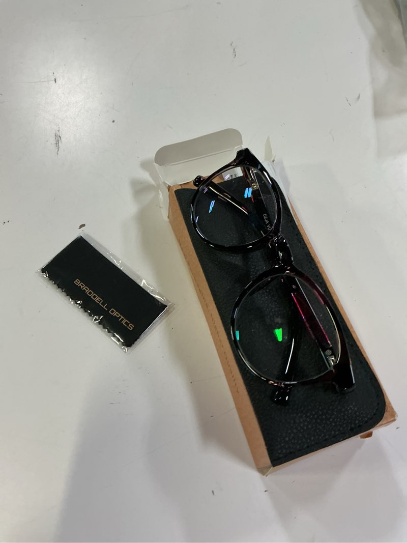 Condition photo showing New/Like New for lifeart bifocal reading glasses, transition photochromic dark grey sunglasses, oval frame, computer reading glasses, anti glare (floral, +0.00/+2.00 magnification) sb_deja vu_blue floral 2.0 x