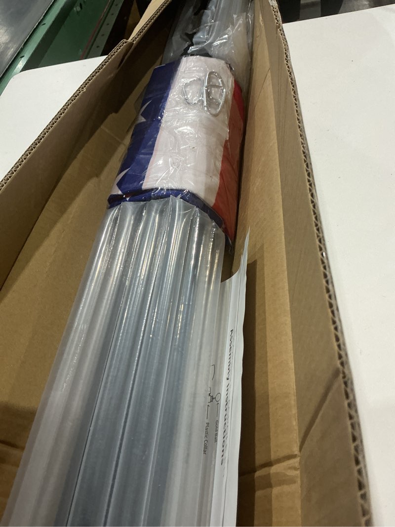 Condition photo showing New/Like New for panta 20ft telescoping flag pole kit, extra thick heavy duty 14 gauge telescopic flagpole fly 2 flags, outdoor aluminum inground flag poles with 3x5 american flag for residential, yard or commercial 20ft silver