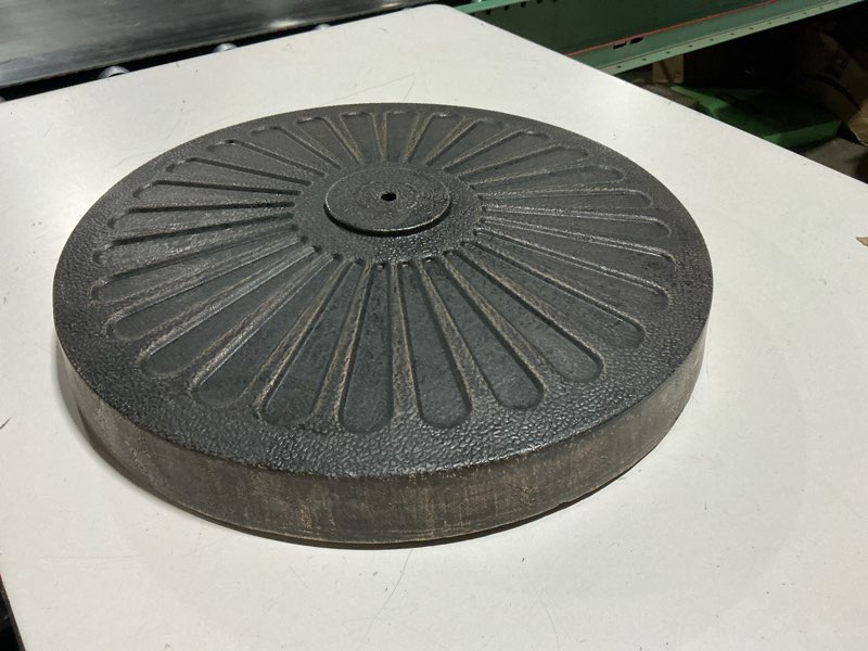 Condition photo showing As Is for yaheetech 18'' 30lbs umbrella base outdoor living round antiqued umbrella stand heavy duty market patio umbrella base for garden & yard