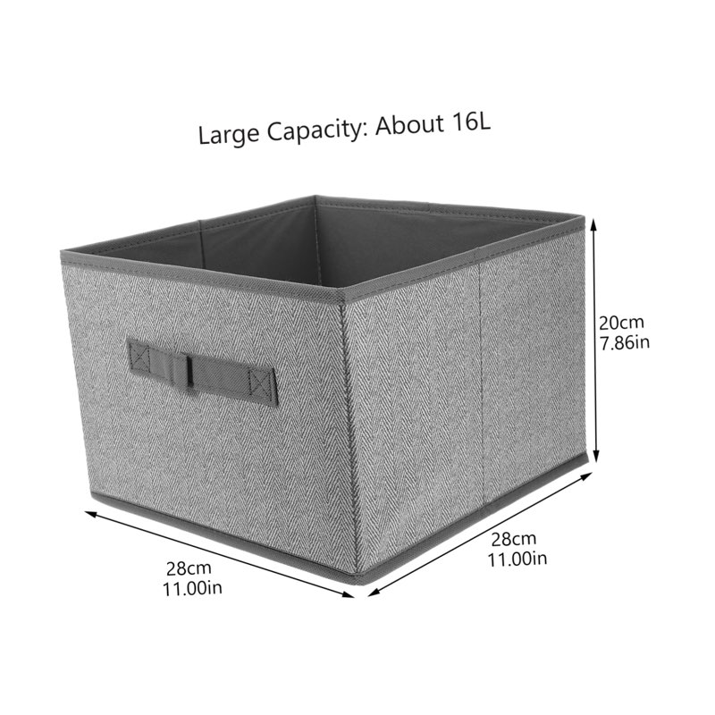16L Nonwoven Storage Box Drawer Fabric Storage Box Square Lidless Clothes Storage Sundries Organizer