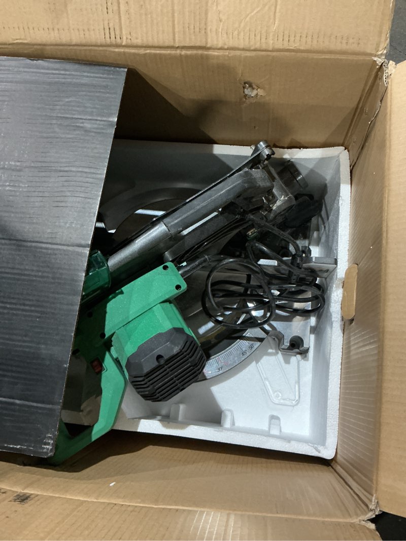 Condition photo showing As Is for metabo hpt 12-in 15-amp dual bevel compound corded miter saw