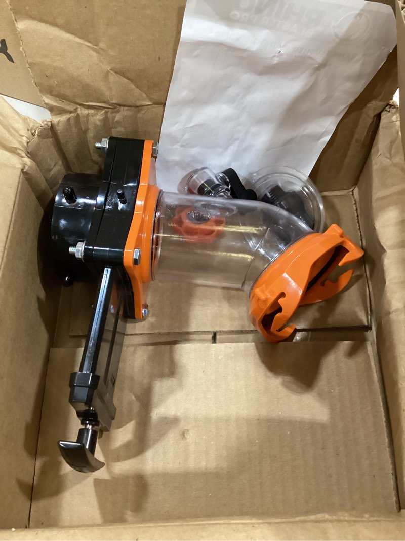 Condition photo showing As Is for camco rhino blaster rv tank rinser with gate valve & backflow preventer - rv accessories for waste tank cleaning - essential camper supplies for odor control and sensor maintenance - (39086)