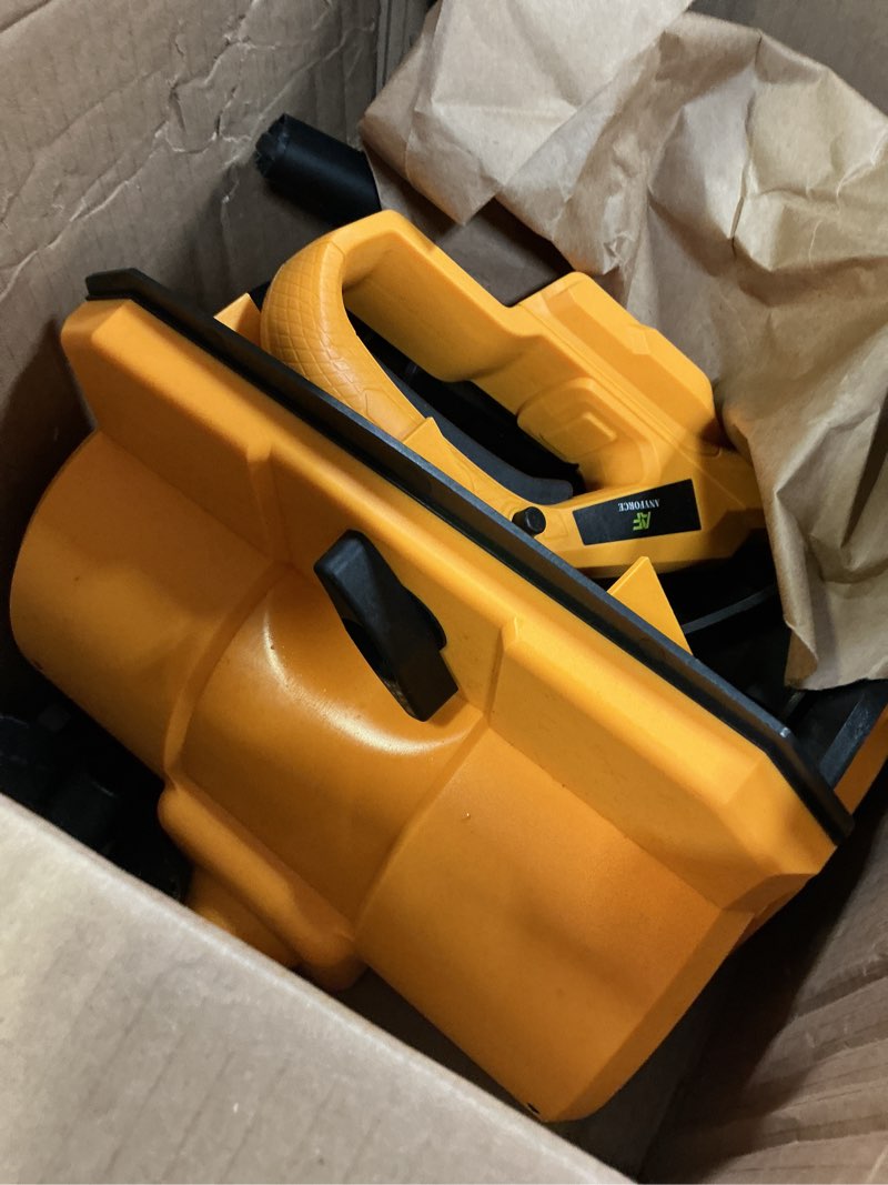 Condition photo showing As Is for electric snow shovel-cordless snow removal kit with direction plate & dual-safety switch,max 10" throw distance,compatible with dewalt 20v max battery (tool only)