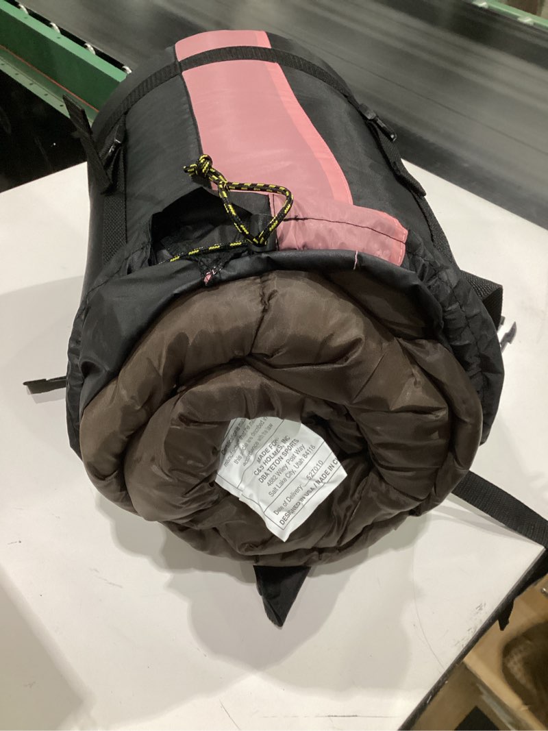 Condition photo showing Good Condition for Teton Celsius Regular, 25F, 20F, 0F Degree Sleeping Bags, All Weather Bag for Adults and Kids, Camping Made Easy and Warm, Travel Sack Included Brown & Pink Regular 0f