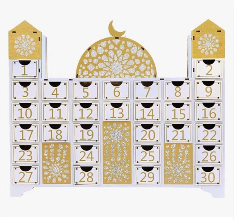 ramadan decorations, wooden countdown calendar mosque advent calendar ramadan decor ramadan gifts ei