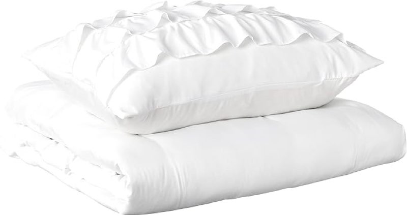 Latitude Ruby Ruffle Comforter Set, Twin, White