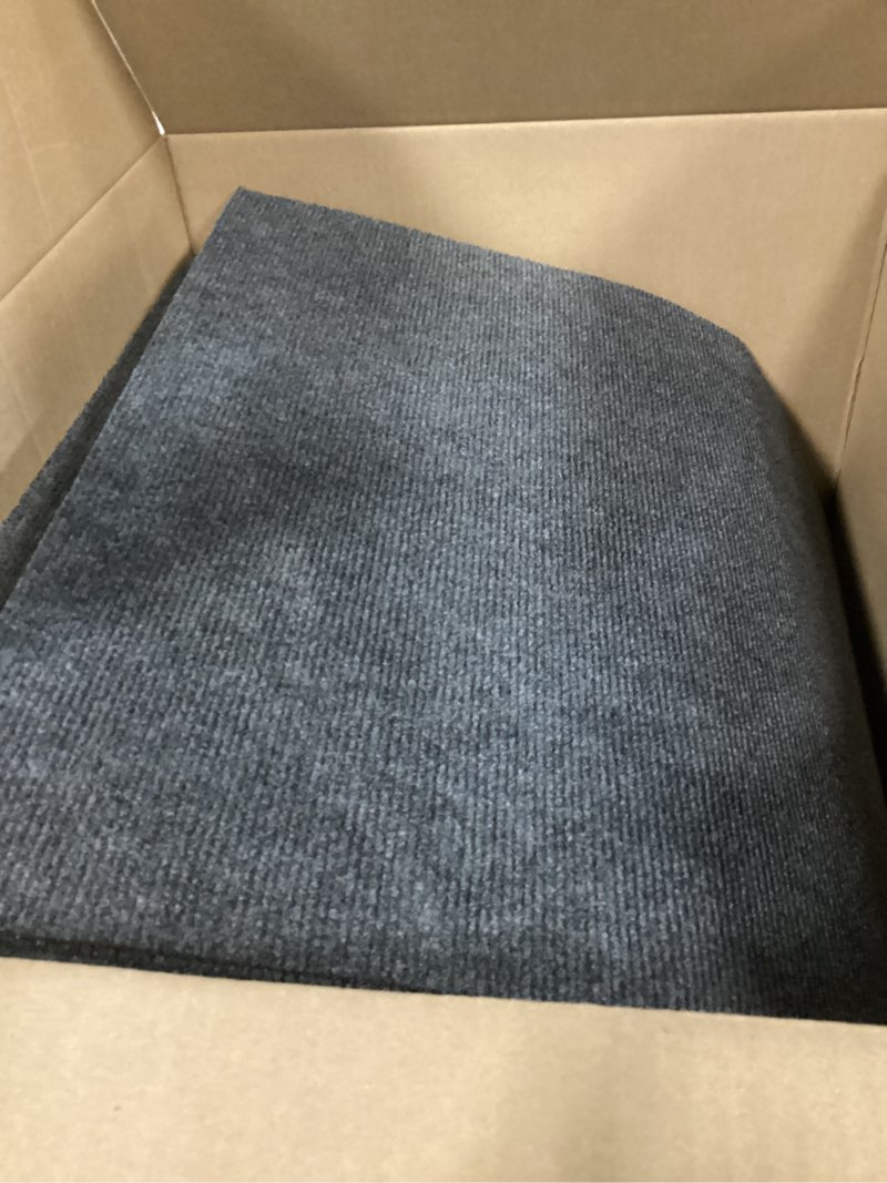 Condition photo showing Good Condition for 20Pcs Carpet Tiles Peel and Stick 24”x 24” Non-Slip Self Adhesive Squares Carpet Floor Tile Reusable Waterproof Carpet for Living Room Bedroom 20 Pack, 24"x 24" Dark Gray