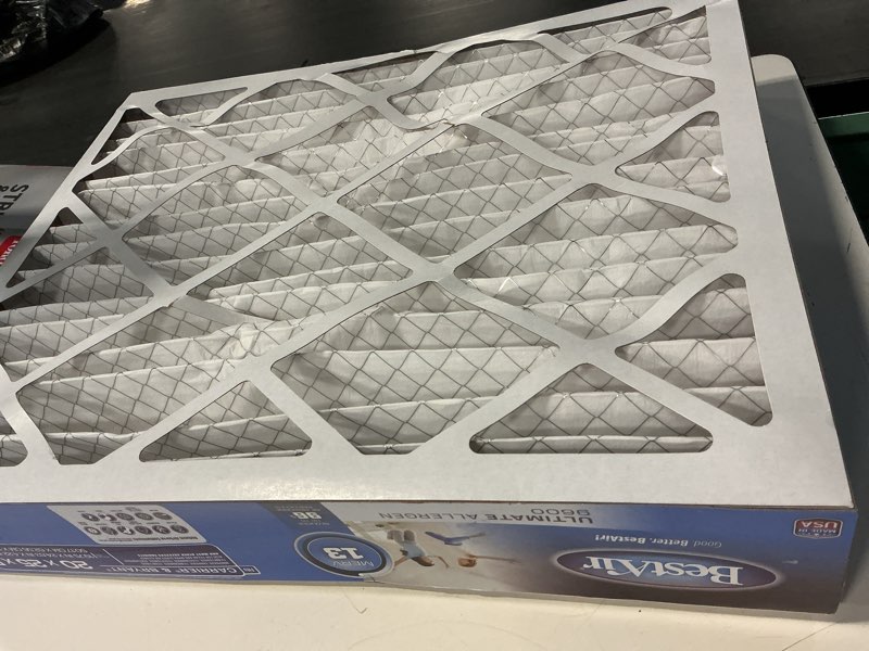Condition photo showing Good Condition for bestair 20-in w x 25-in l x 5-in merv 13 electrostatic pleated air filter
