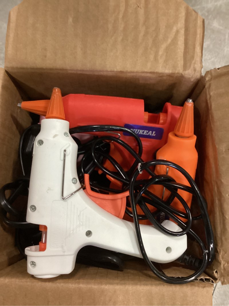 Condition photo showing As Is for mini hot glue gun kit 8 pieces hot melt gun crafts for kids school craft project diy arts and home quick repairs (20 watts,multicolor)