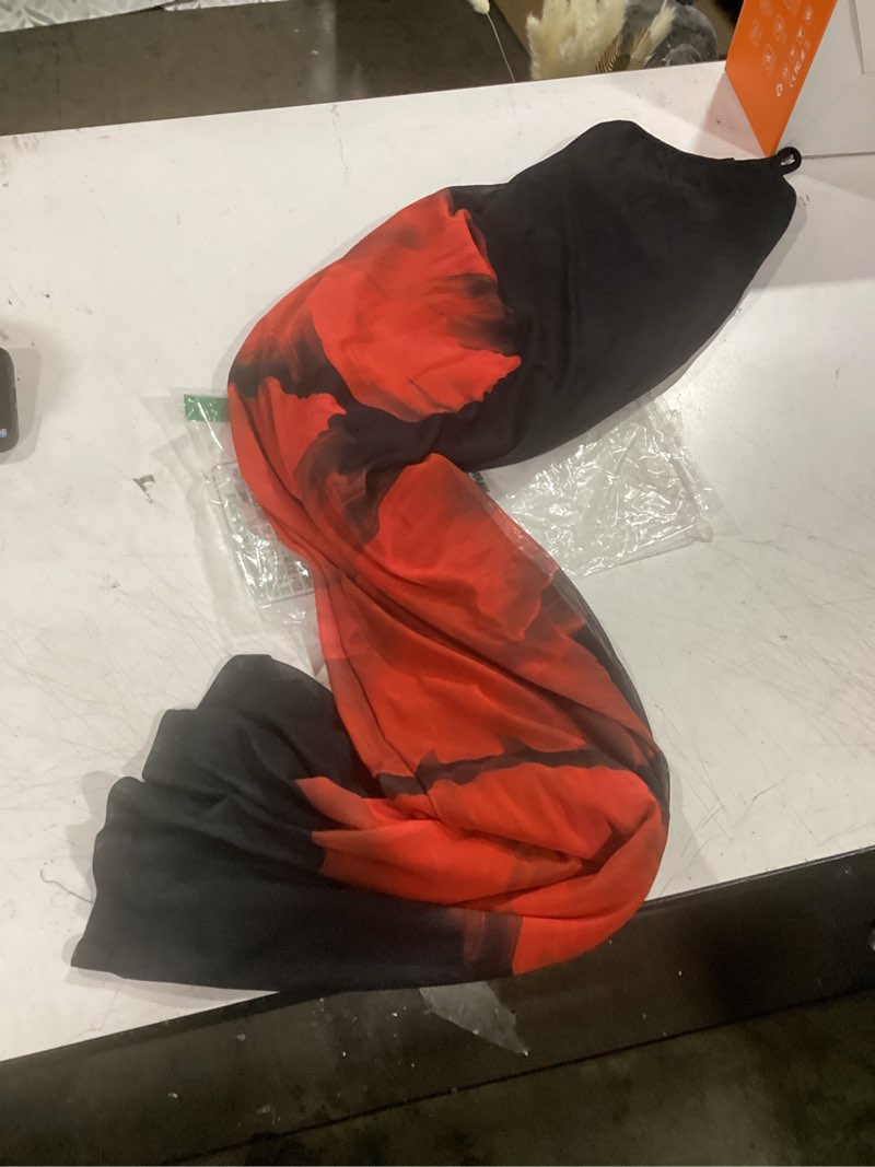 Condition photo showing Good Condition for prettygarden womens floral maxi dress summer 2026 sexy spaghetti strap slip bodycon mesh beach vacation dresses floral black red medium