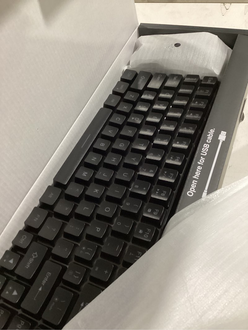 Condition photo showing New/Like New for RedThunder K84 Wireless Keyboard and Mouse Combo, Rainbow Backlit Rechargeable Battery, 75% Layout TKL Ultra Compact Gaming Keyboard & Lightweight 3200 DPI Honeycomb Optical Mouse (Black)