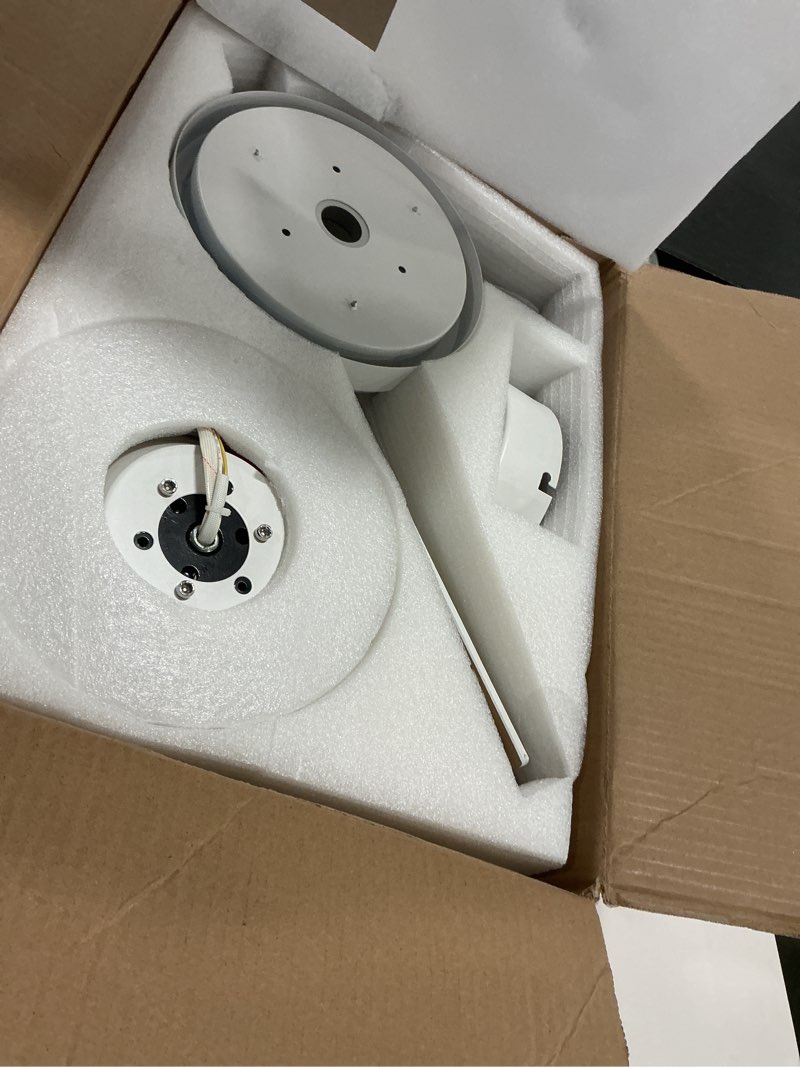 Condition photo showing Good Condition for VOLISUN Ceiling Fan with Lights and Remote, 42 inch Low Profile Ceiling Fan with Light, Reversible, 3CCT, Dimmable, Noiseless, White Flush Mount Ceilings Fans for Bedroom, Indoor/Outdoor White 42 inch