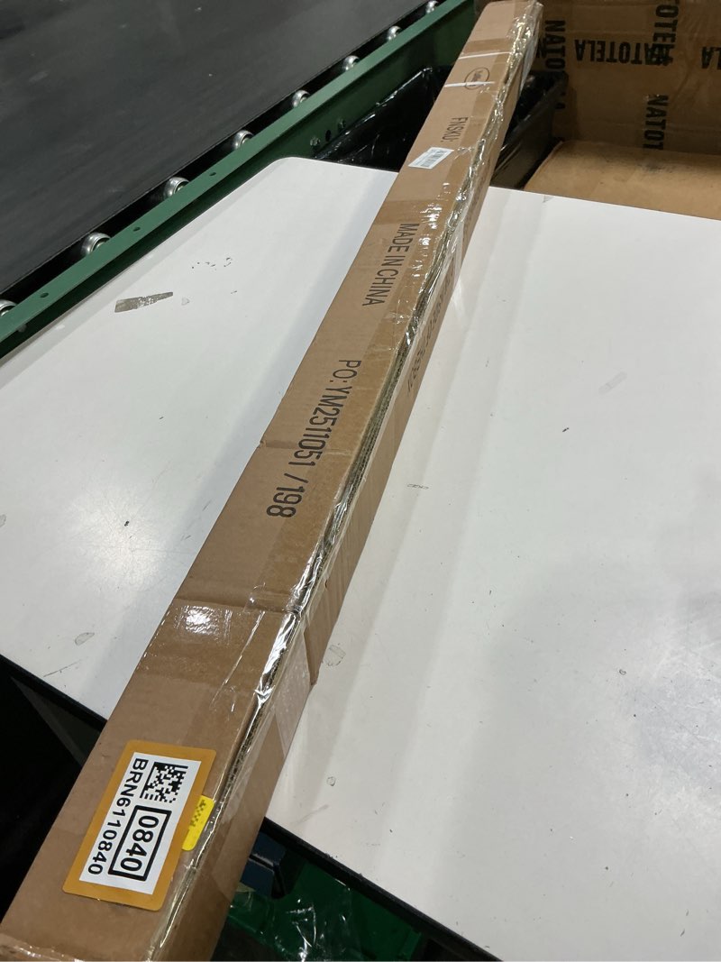 Condition photo showing As Is for Single Curtain Rods for Windows 72 to 144 Inch(6-12ft),1 Inch Diameter Adjustable Heavy Duty Drapery Rods,with Modern Square Aluminum Alloy Finials,Matte Black 72-144" Matte Black