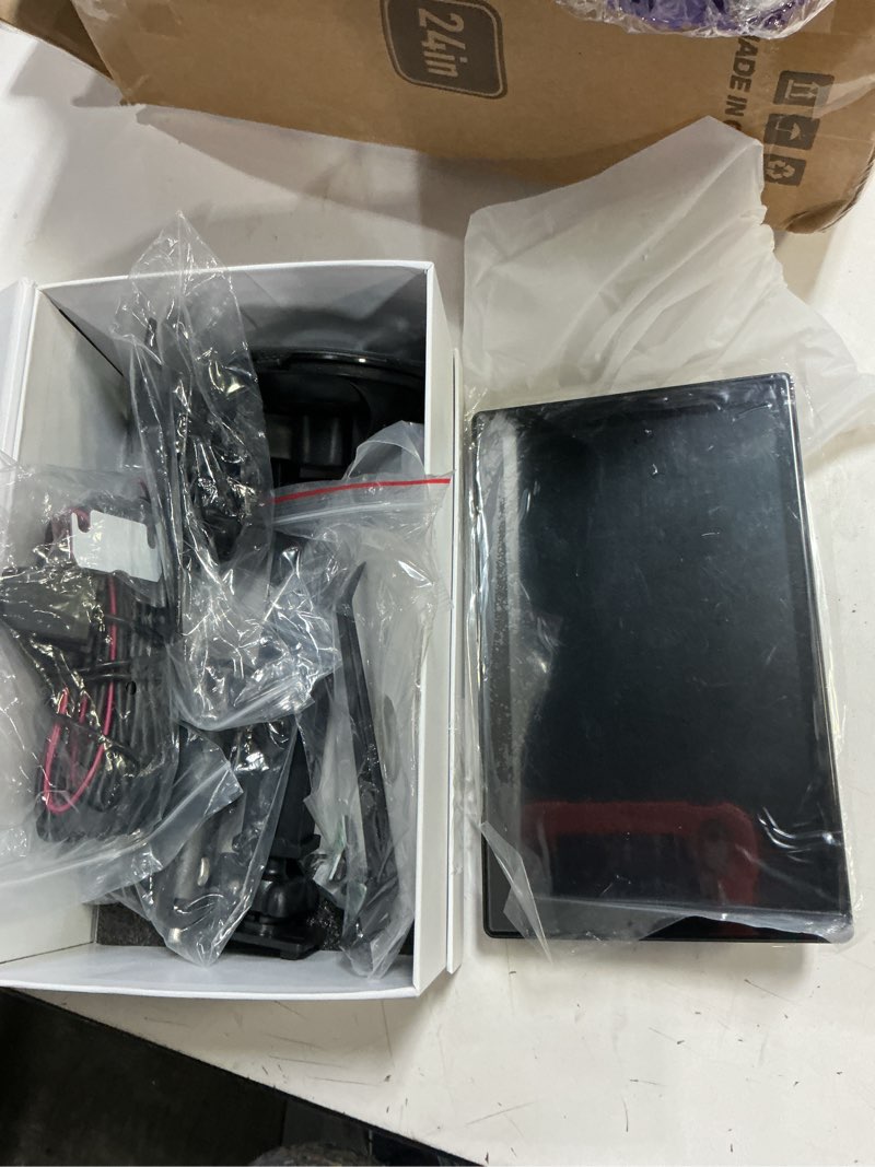 Condition photo showing As Is for 9" wireless apple carplay screen for car, portable touchscreen apple carplay & android auto with ota update, backup camera,fm, voice control/gps navigation/mirror link/bt 9inches