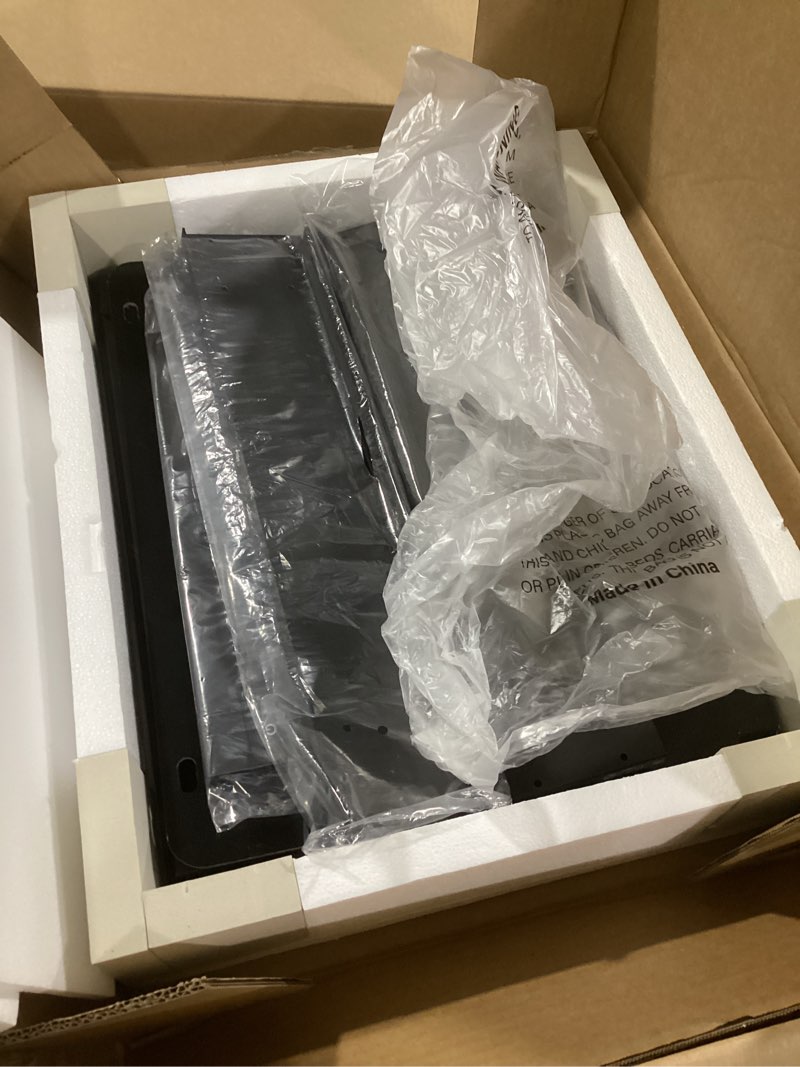 Condition photo showing As Is for (similar to)tokeshimi 20 x 26 mirror medicine cabinet for bathroom, assembly required, black recessed medicine cabinet with mirror, steplessly adjustable shelves, beveled aluminum frame, tempered glass