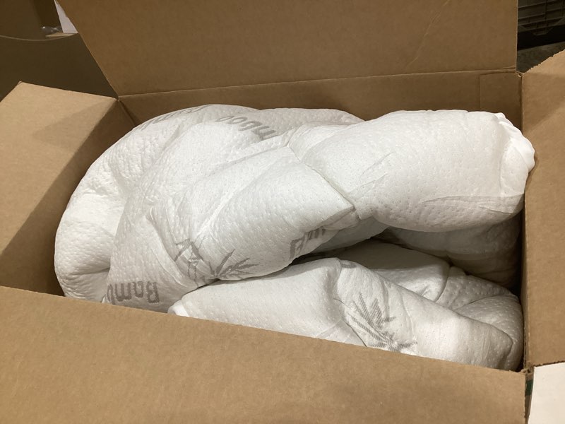 Condition photo showing Good Condition for ultra soft twin xl size mattress topper - viscose made from bamboo pillow top mattress pad for back pain relief - naturally cooling for hot sleepers, white white twin xl