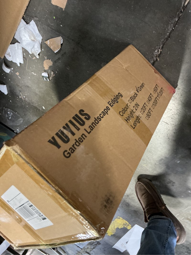 Condition photo showing New/Like New for Landscape Edging - Garden Edging Border 120FT 2IN Tall with 180 Stakes, No Dig Lawn Edging for Landscaping for Garden Bed, Yard, 0.15" Thick Flower Bed Border Edging with Connector for Outdoor GREEN 2 IN X 120 FT with 180 Stakes