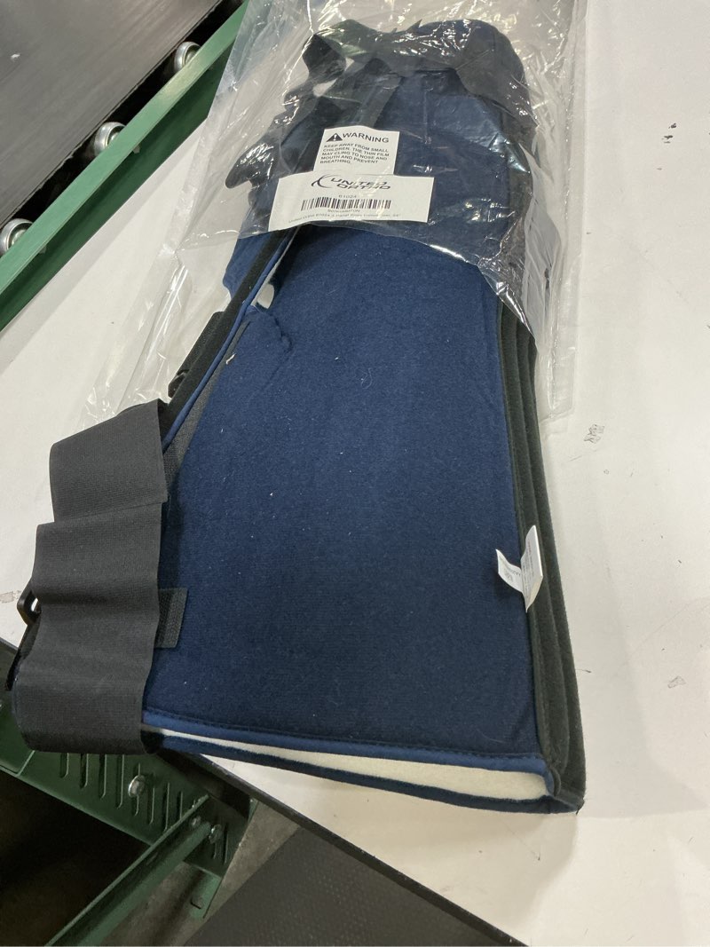 Condition photo showing As Is for united ortho 61024 3-panel knee immobilizer, 24" size navy 24" immobilizer