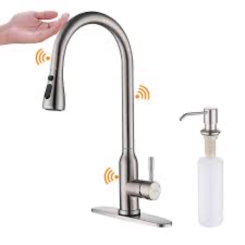 touch kitchen faucet,keer smart kitchen sink faucet with pull down sprayer, touch on activated kitch
