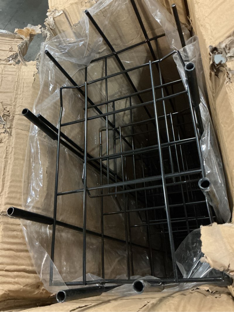 Condition photo showing Good Condition for sswbasics black floor standing ball cap rack and hat display rack - retail hat organizer stand - 78" h x 10" w x 15½”d - holds up to 72 caps vertically