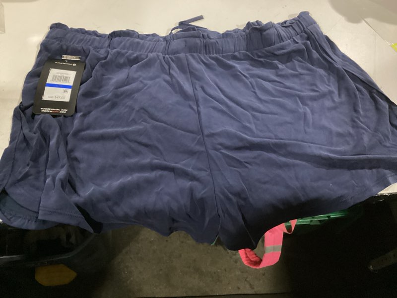 Andrew Marc Women's Mid Rise Cinched Drawstring Waistband Relaxed Fit Short, Midnight