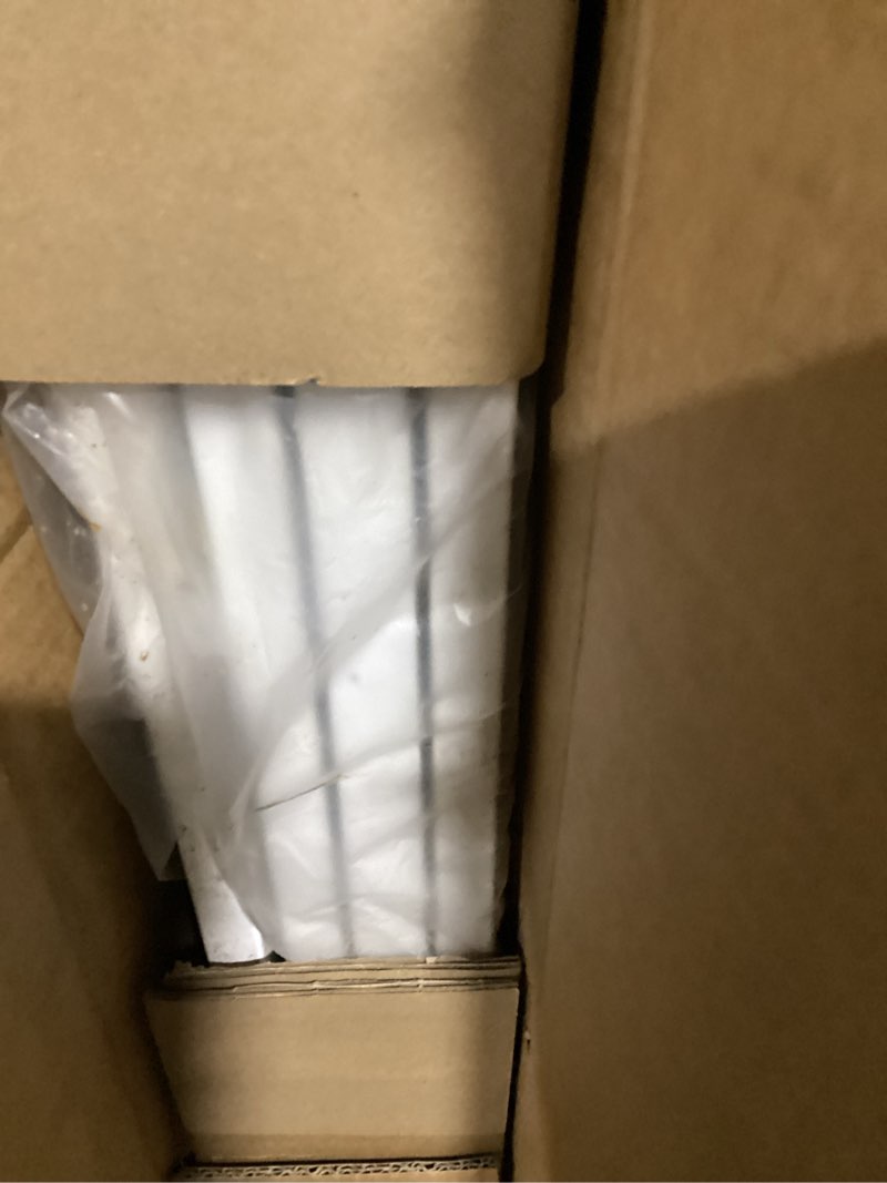 Condition photo showing New/Like New for malier metal freestanding dog gates with door, 32'' height outdoor indoor dog fences, extra wide foldable puppy gate for stairs (white, ?4 panels with door? 80''w × 32''h) white ?4 panels with door?80''w × 32''h