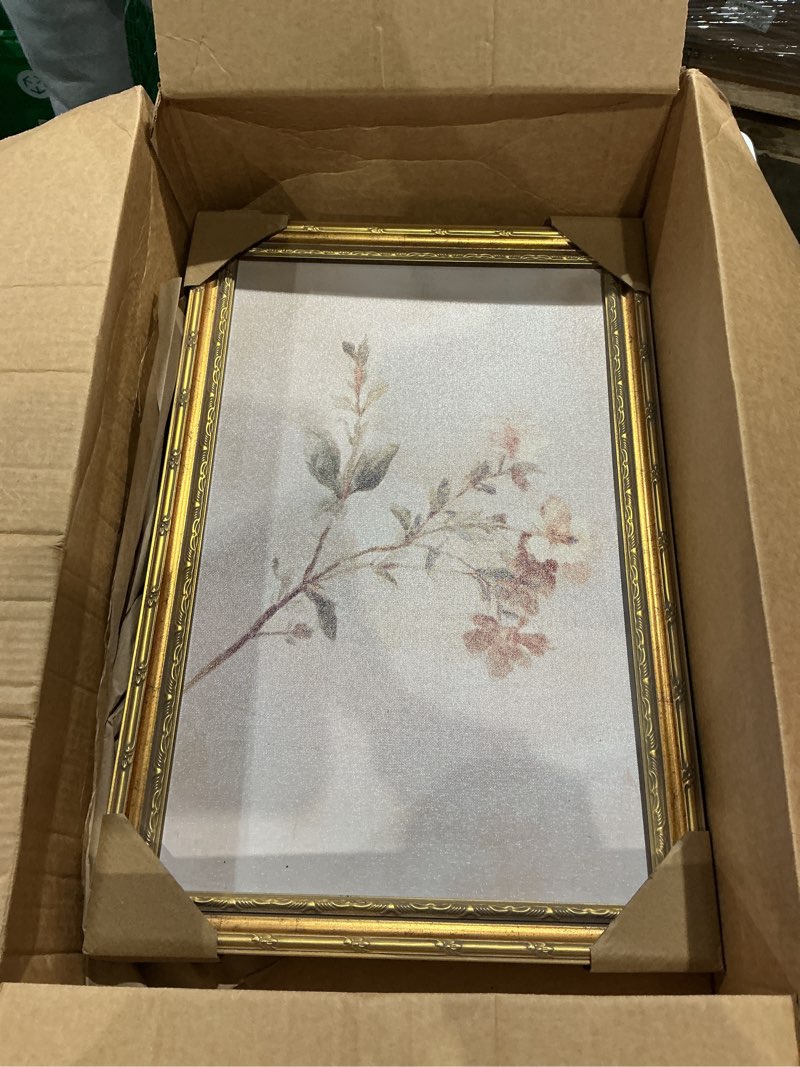 Condition photo showing Good Condition for similar to insimsea gold picture framed wall art, living room vintage field of wildflowers wall decor, nature landscape canvas print art, home farmhouse decor, antique paintings with frame 13x16inch field colored flowers 16\"l x 13\"w